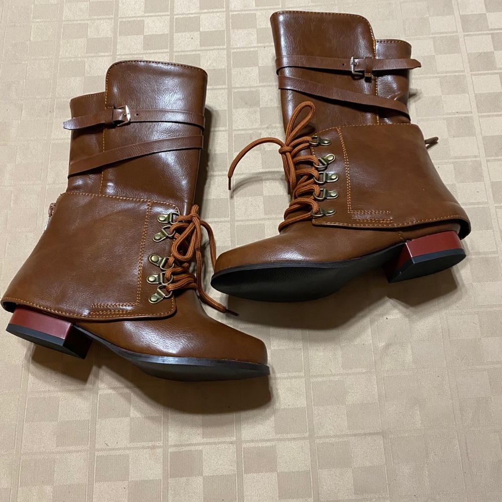 Boots Unbranded Brown Full‎ Zip 3/4” Heel